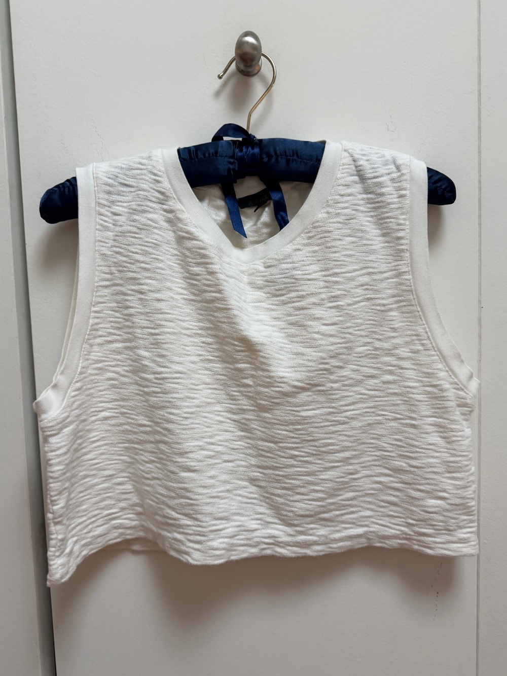 The Range White Crop Cotton Tank